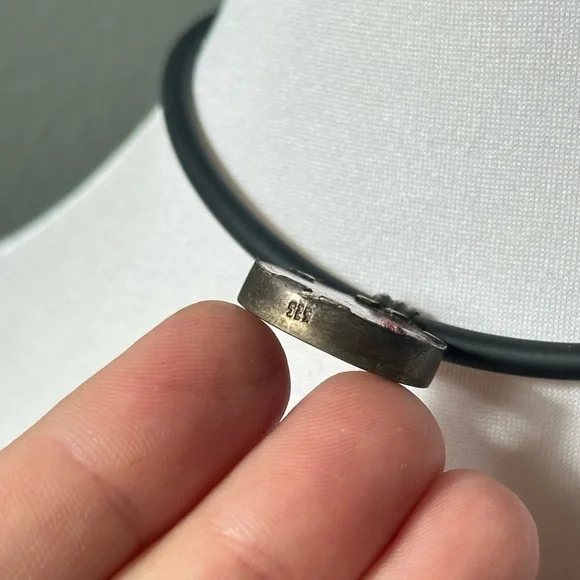 925 Mexican Silver Humility Symbol Cross Dwennimmen Adinkra Pendant Ghana Fabric - Picture 5 of 6